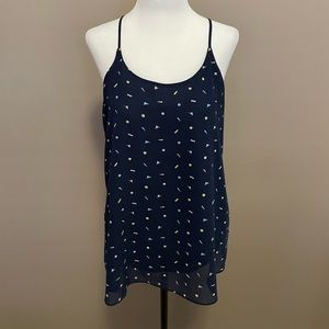 Twik Navy Confetti Tank Top / Camisole - Size Small 100% Polyester